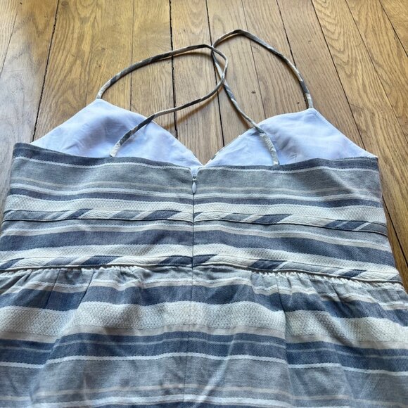 Theory size 10 Melaena Haviana Striped Spaghetti Strap Knee Length Dress - Picture 12 of 14